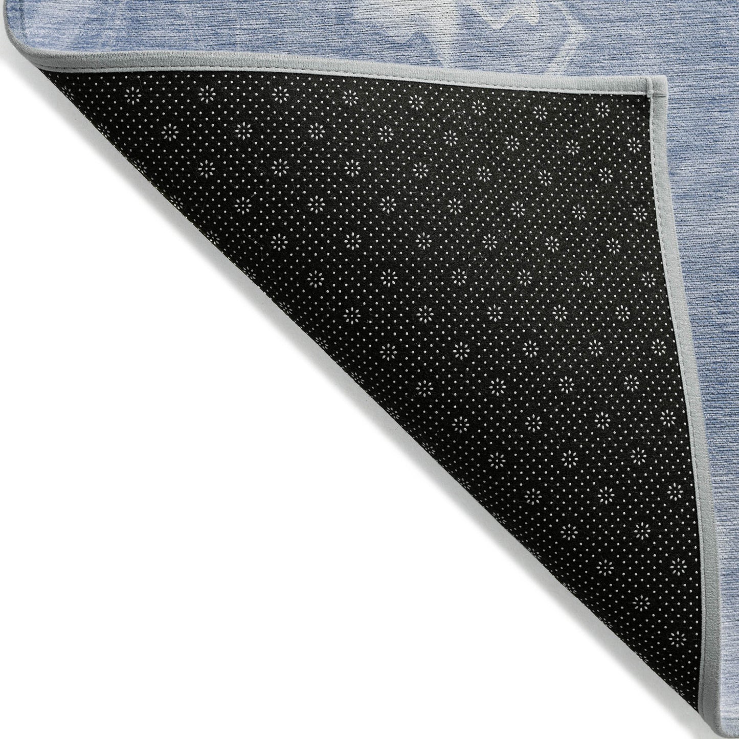 8' X 10' Blue And Sky Blue Abstract Washable Indoor Outdoor Area Rug
