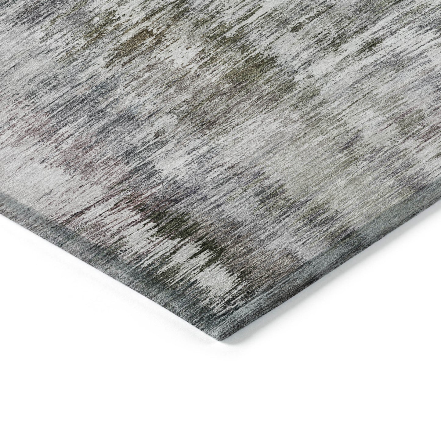 3' X 5' Taupe Gray And Silver Abstract Washable Indoor Outdoor Area Rug